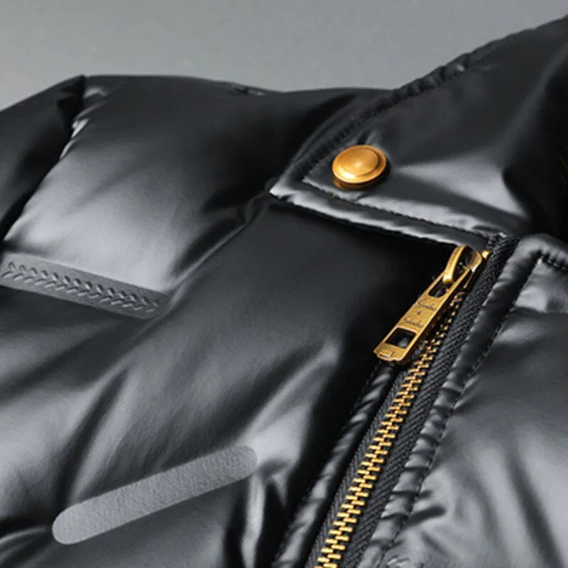 Men Vintage Motorcycle Zipper Duck Down Jacket