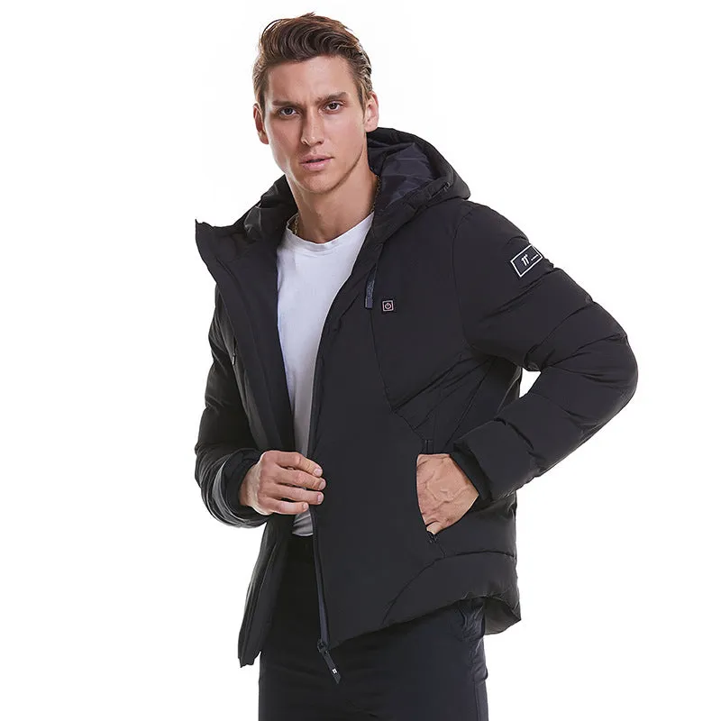 Men's Heated Hooded Winter Down Jacket
