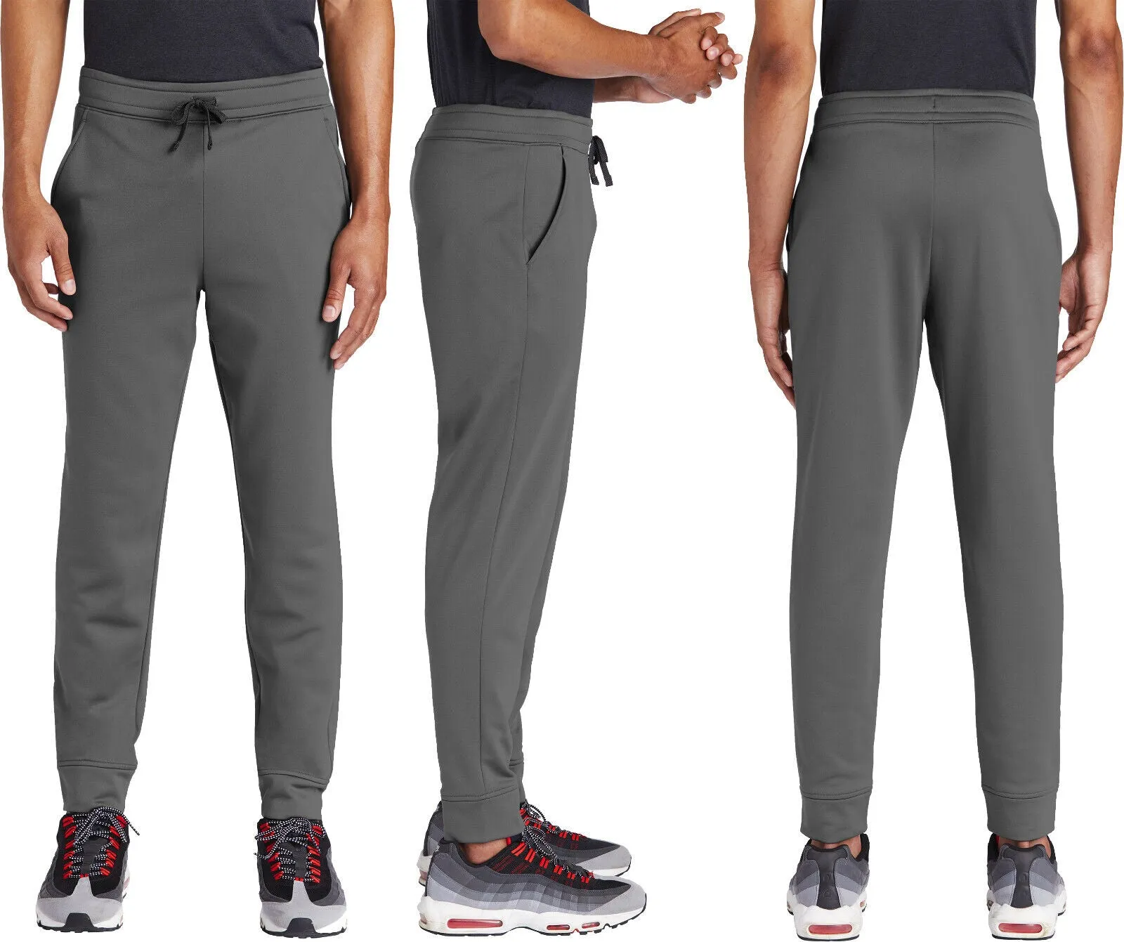 Mens Moisture Wicking Dri Fit Fleece Joggers Anti-Static Sweatpants With Pockets