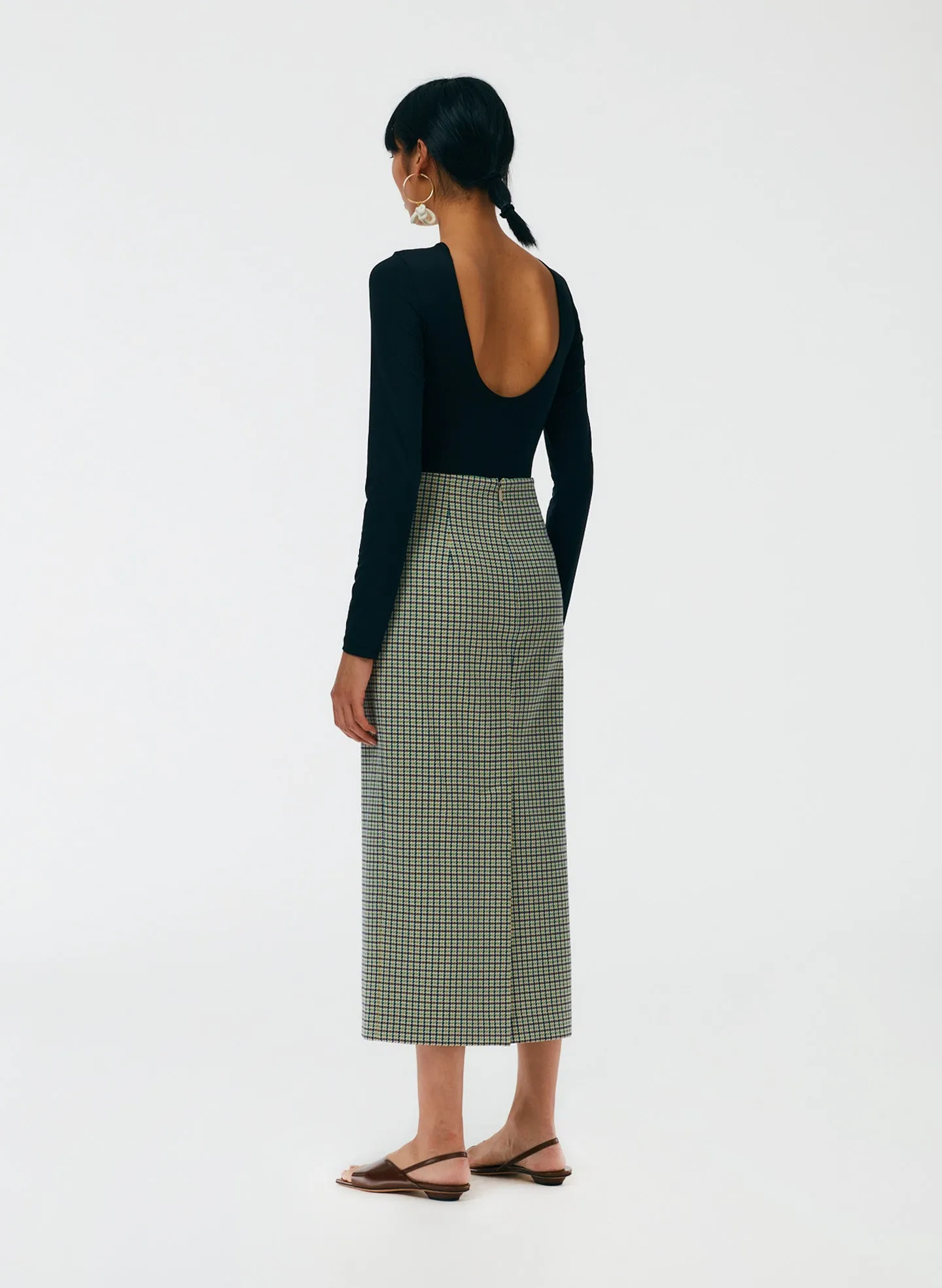 Menswear Tailored Pencil Skirt - Regular