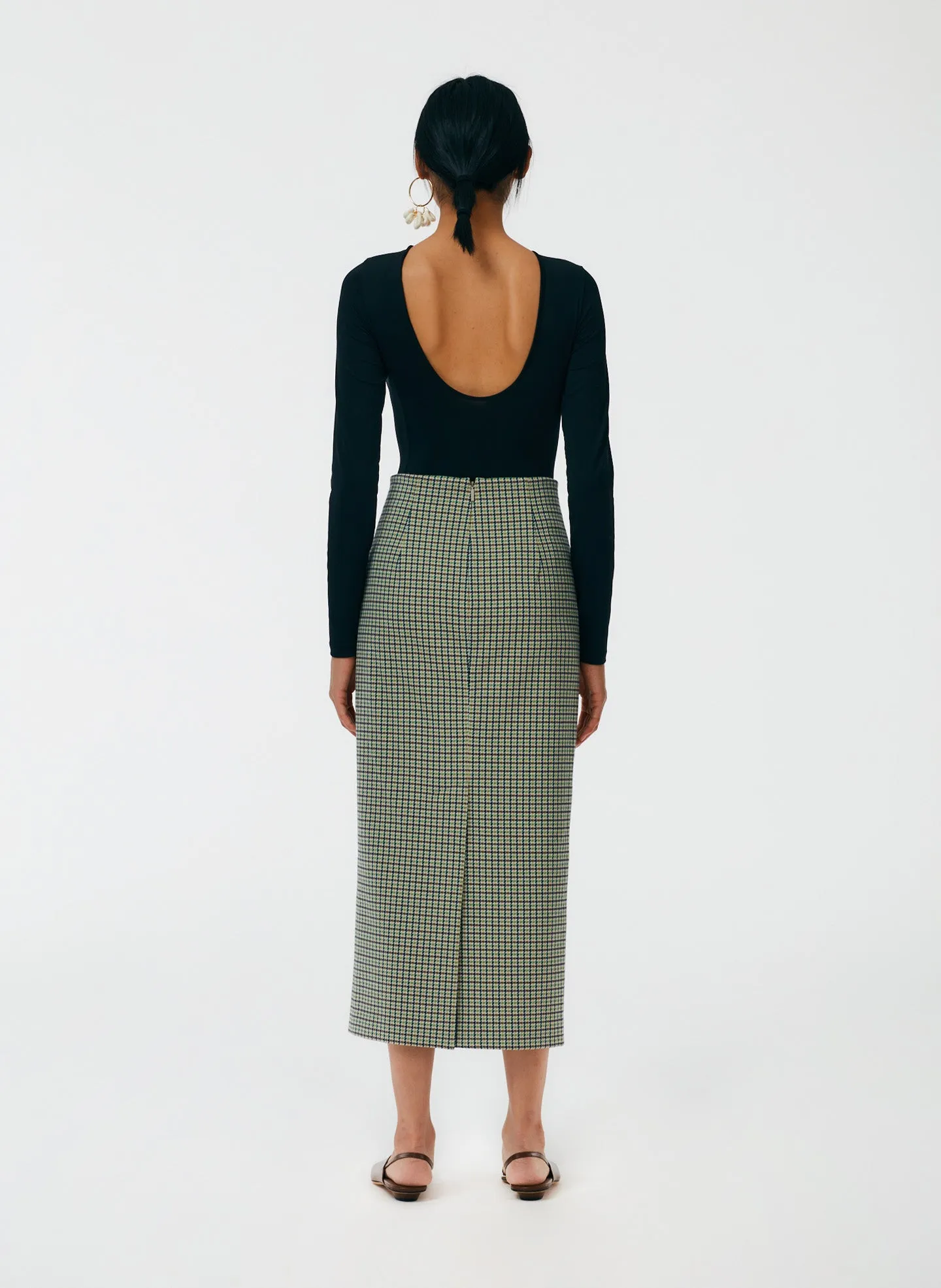 Menswear Tailored Pencil Skirt - Regular