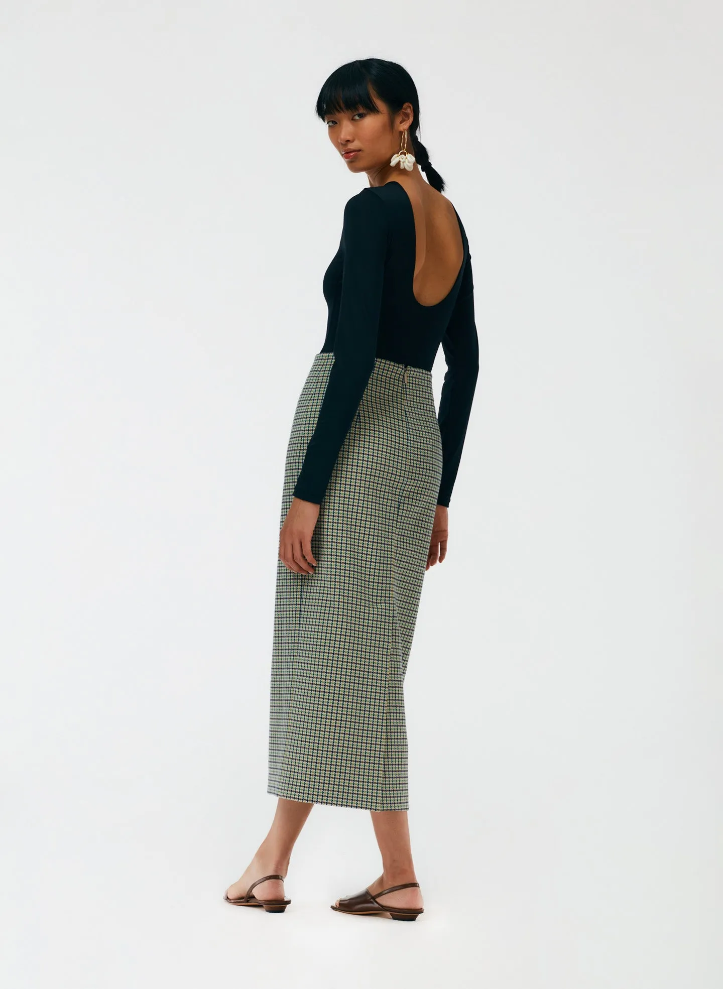 Menswear Tailored Pencil Skirt - Regular