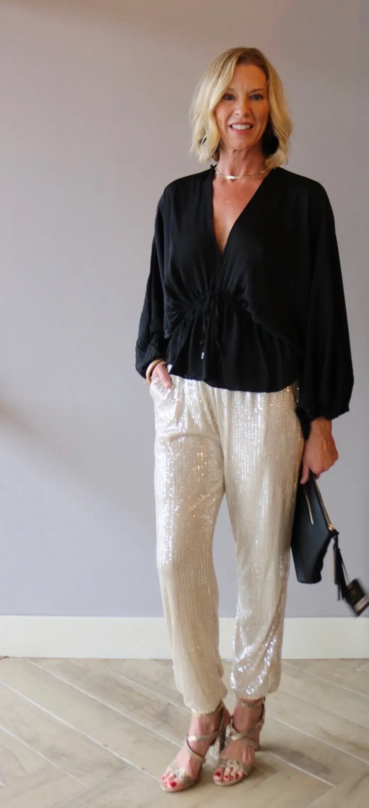 PARIS Sequin Jogger Pants