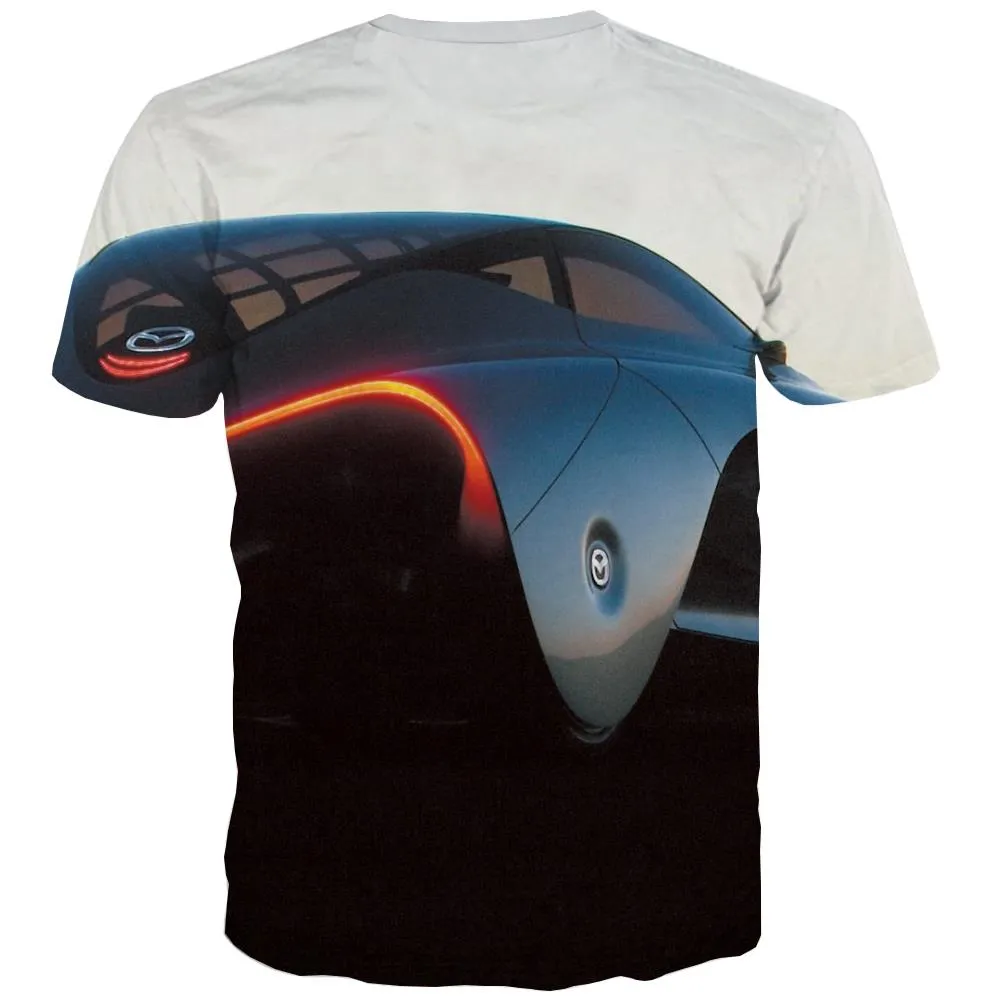 Racing Car T-shirt Men Metal Tshirts Cool City Tshirts Casual Gray T-shirts Graphic Retro Tshirts Novelty