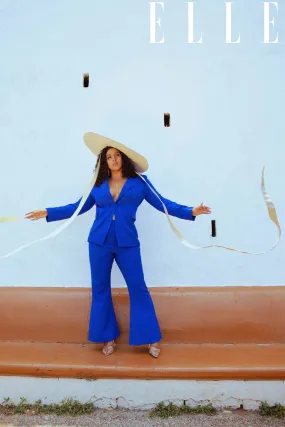 RAJA KUMARI IN OUR BLUE PANTSUIT