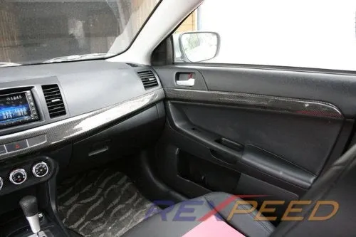 Rexpeed Carbon Fiber Door Trim Overlays (Evo X)