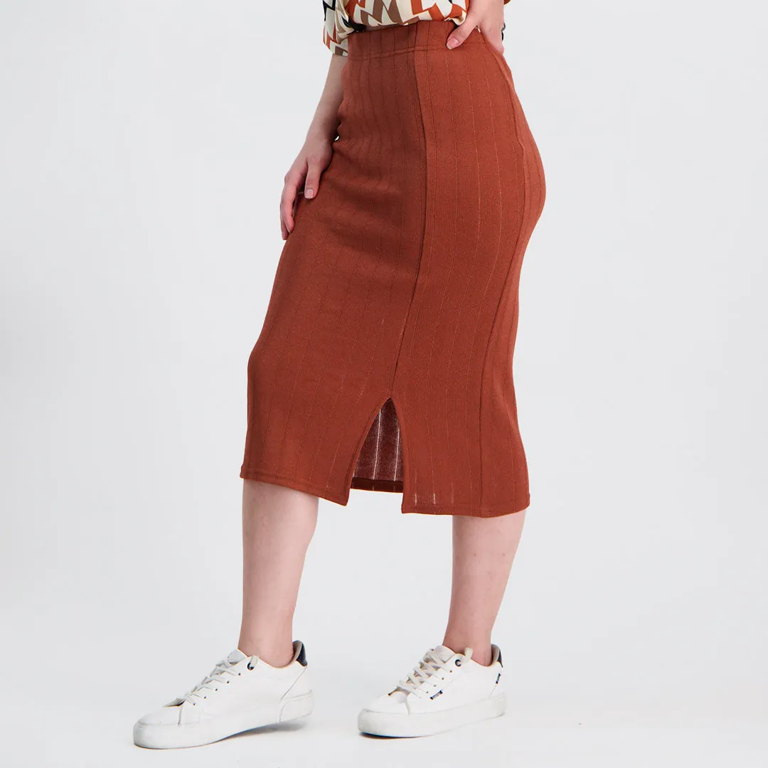 Rust Pencil Skirt