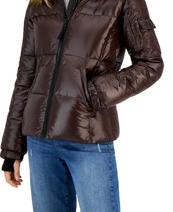 S13 Women's Allie Faux-Fur-Trim Hooded Down Puffer Coat