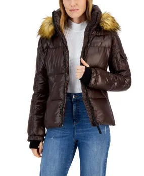 S13 Women's Allie Faux-Fur-Trim Hooded Down Puffer Coat
