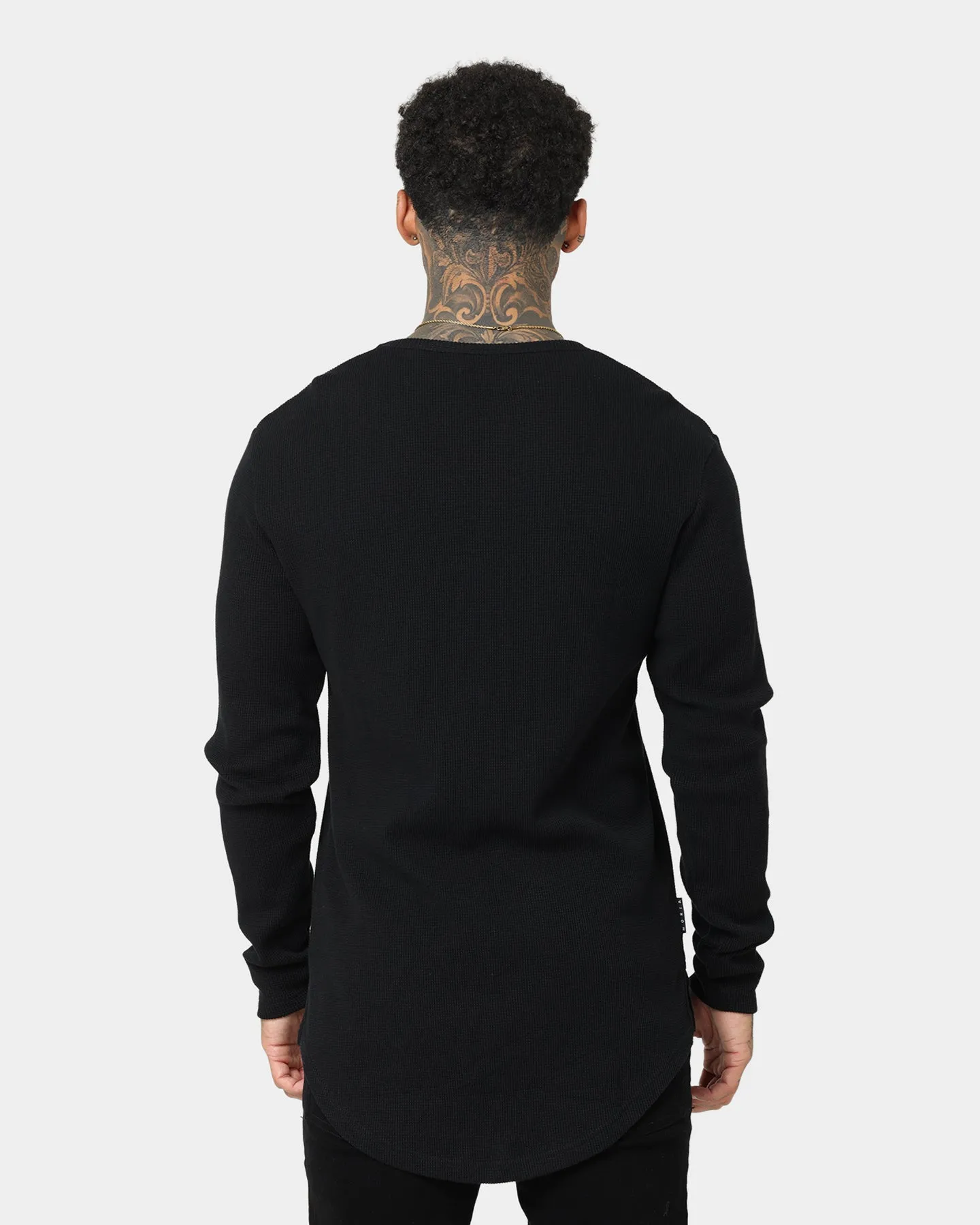 Saint Morta Kingdom Waffle Long Sleeve T-Shirt Black
