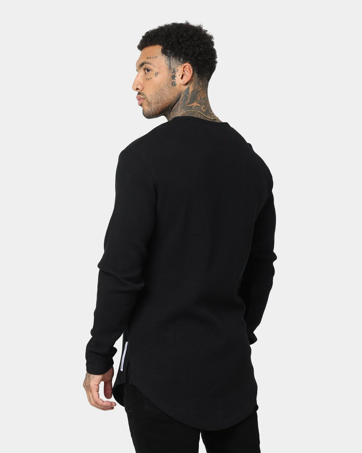 Saint Morta Kingdom Waffle Long Sleeve T-Shirt Black