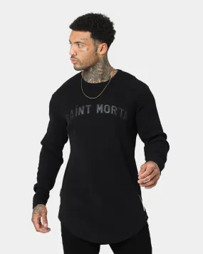 Saint Morta Kingdom Waffle Long Sleeve T-Shirt Black