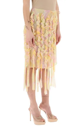 'simi' ruffle fringe pencil skirt