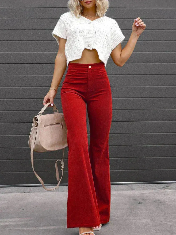 Sylis | Trendy Flared Corduroy Pants
