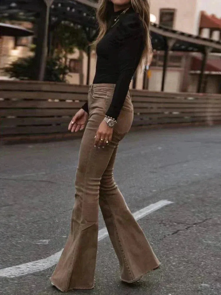 Sylis | Trendy Flared Corduroy Pants