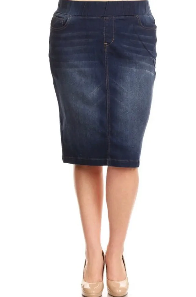 Tabitha Denim Skirt- Dark Indigo
