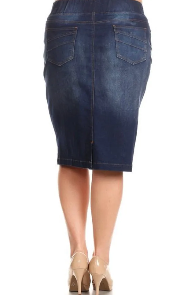 Tabitha Denim Skirt- Dark Indigo
