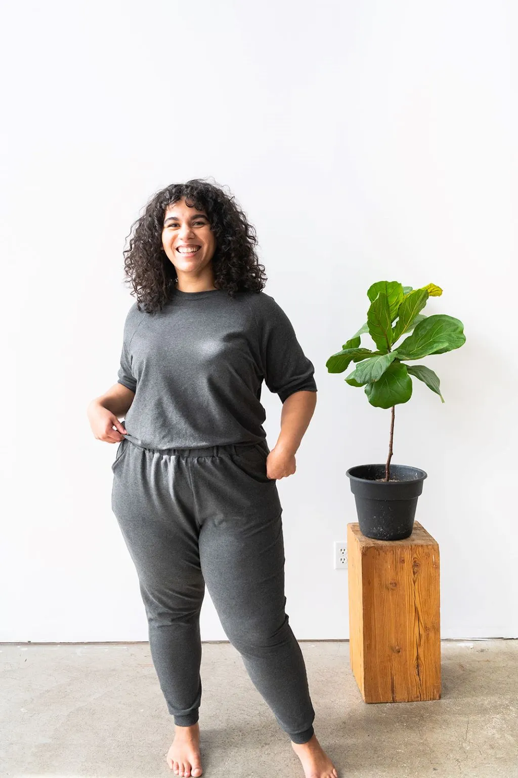 The High Waisted Jogger in Charcoal