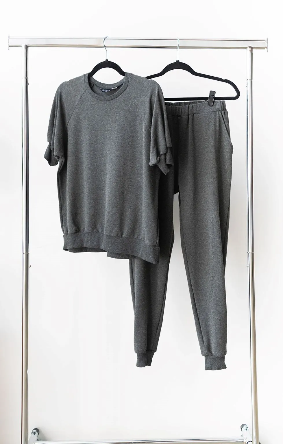 The High Waisted Jogger in Charcoal