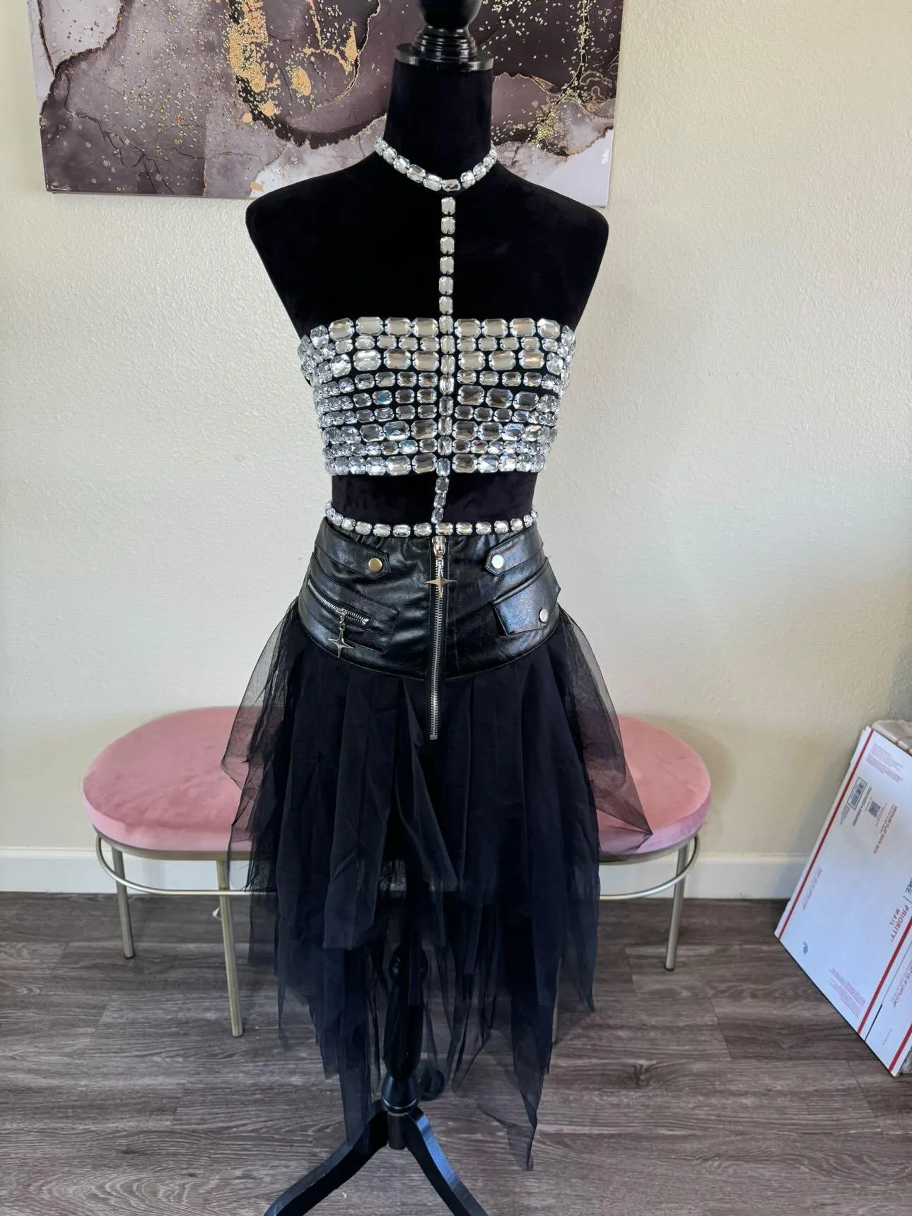 Tulled black skirt
