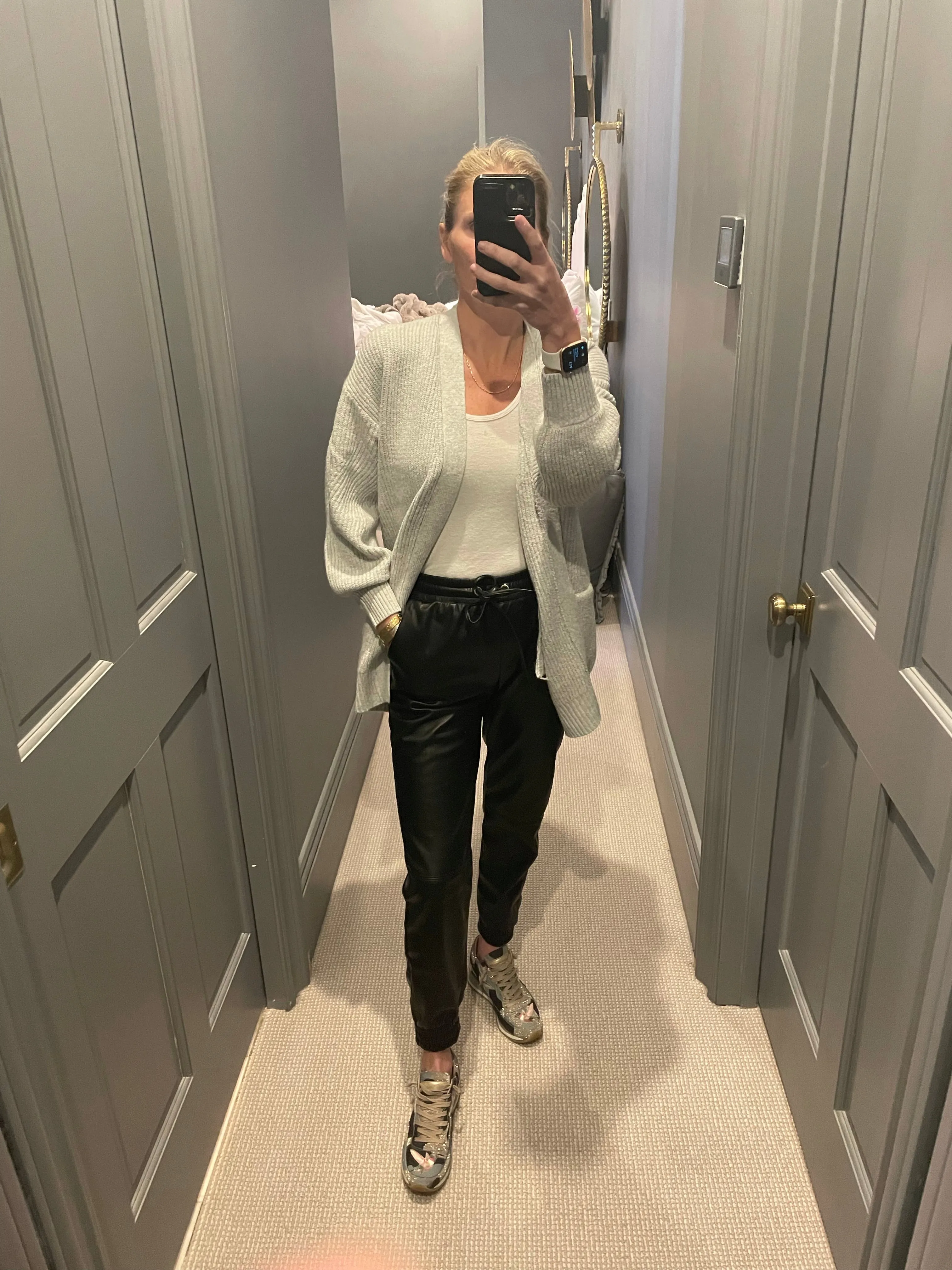 Vegan Leather Black Joggers