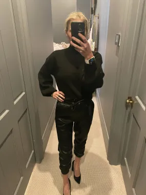 Vegan Leather Black Joggers