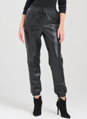Vegan Luxe Lambskin Black Jogger