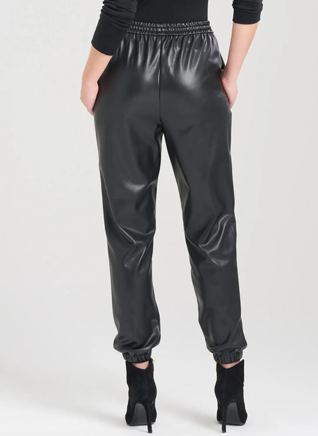Vegan Luxe Lambskin Black Jogger