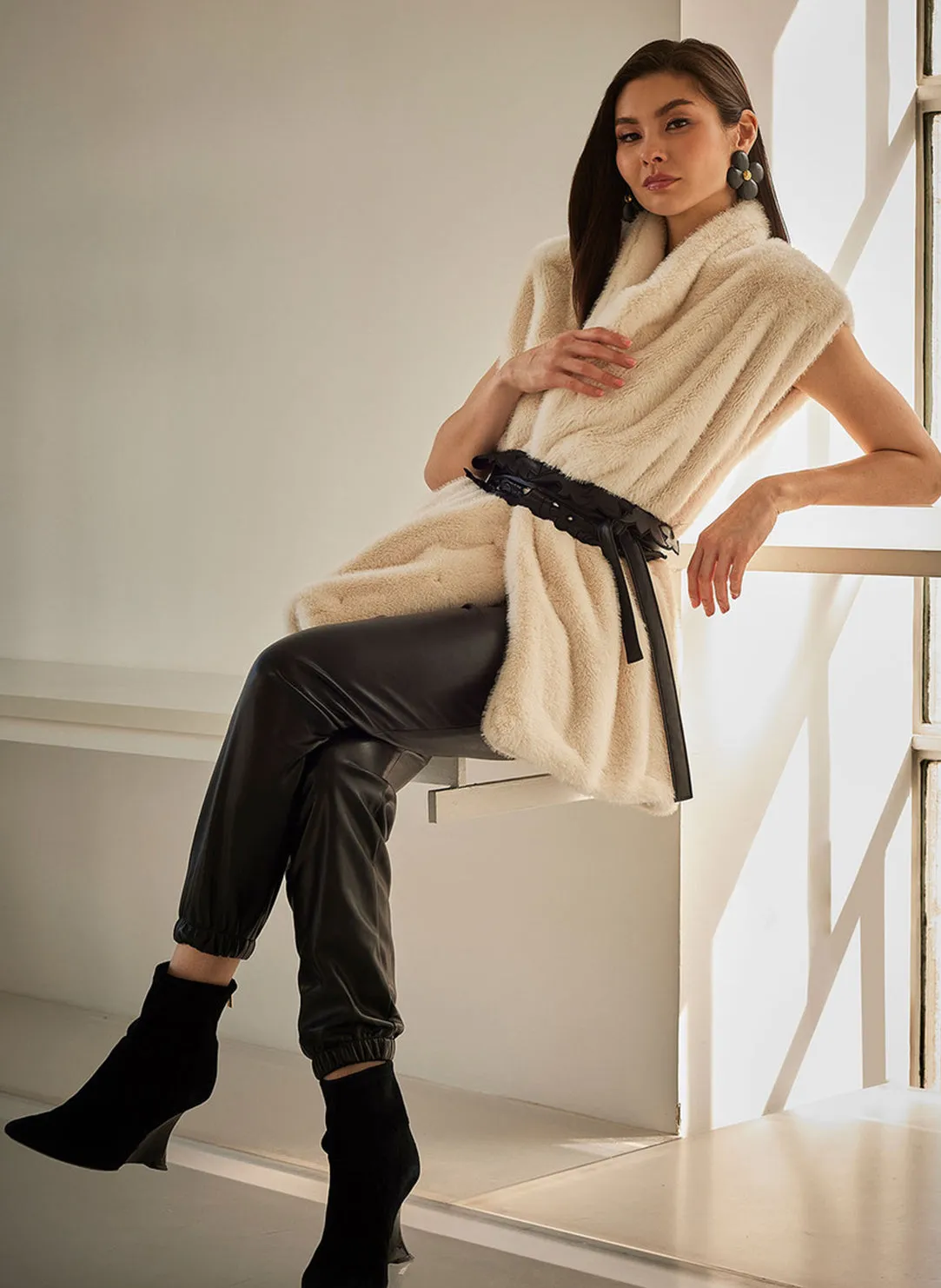 Vegan Luxe Lambskin Black Jogger