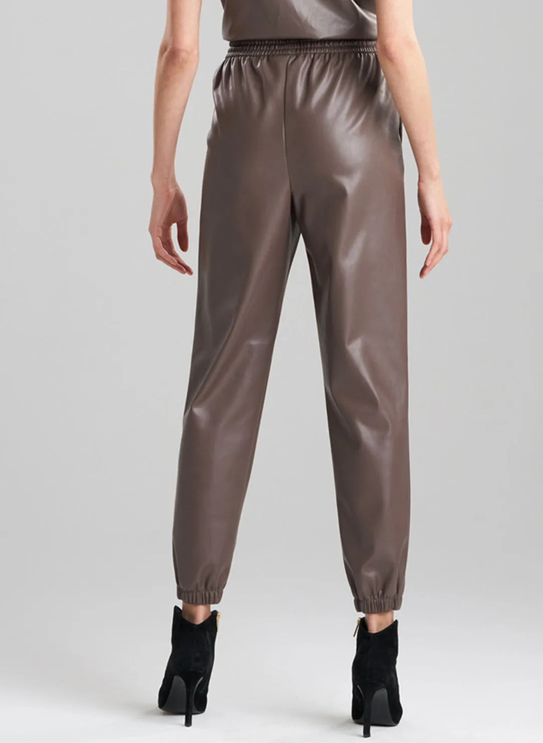 Vegan Luxe Lambskin Taupe Jogger
