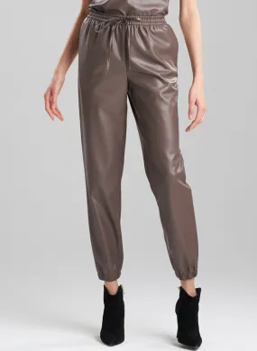 Vegan Luxe Lambskin Taupe Jogger