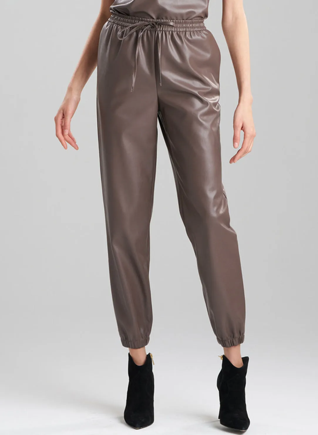 Vegan Luxe Lambskin Taupe Jogger