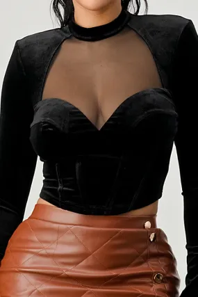 Velvet Holiday Bustier Top
