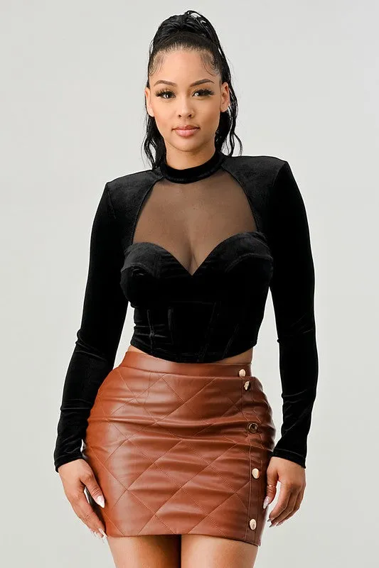 Velvet Holiday Bustier Top
