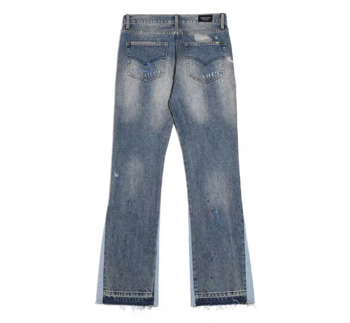 Vintage Patchwork Flared Denim Jeans