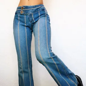 Vintage Striped Flare Jeans