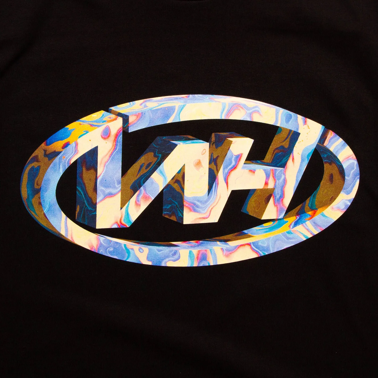 WH Crew Coral Front Print - Tshirt - Black