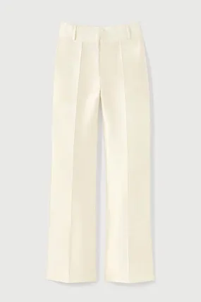 White Satin Flared Pants