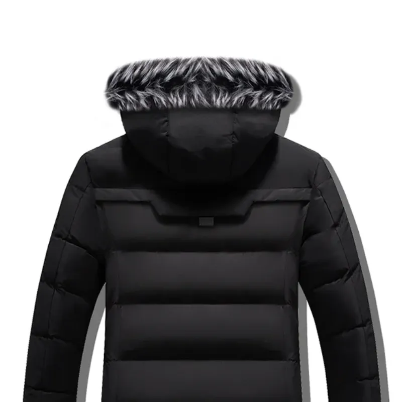 Wintern - Parka Winterjas Heren – Lang Model met Bontkraag en Winddichte Voering