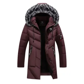 Wintern - Parka Winterjas Heren – Lang Model met Bontkraag en Winddichte Voering