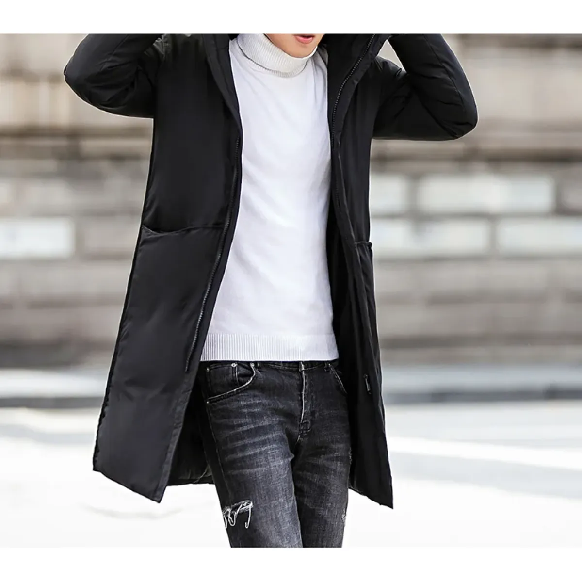 Wintkom - Parka Winterjas Heren – Lang Model met Capuchon en Warme Voering
