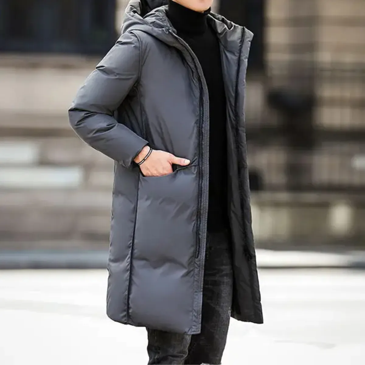 Wintkom - Parka Winterjas Heren – Lang Model met Capuchon en Warme Voering