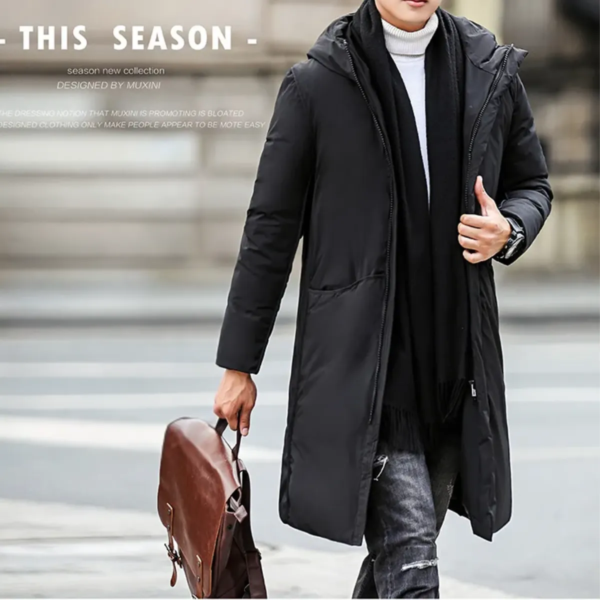 Wintkom - Parka Winterjas Heren – Lang Model met Capuchon en Warme Voering