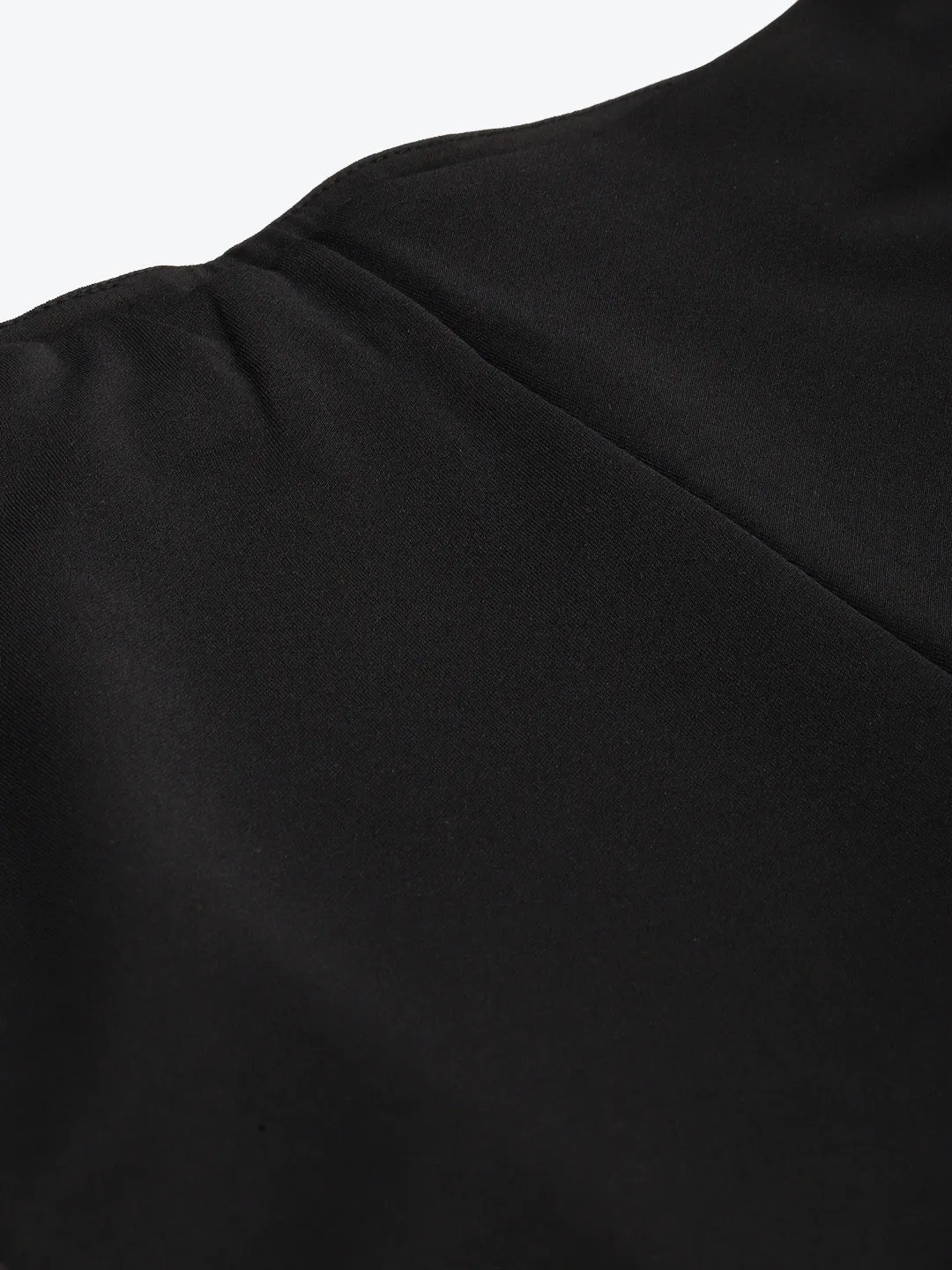 Women Black Scuba Side Button Flared