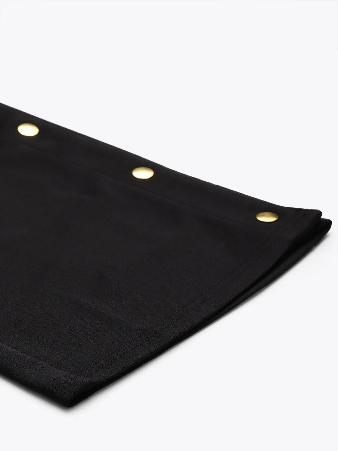 Women Black Scuba Side Button Flared